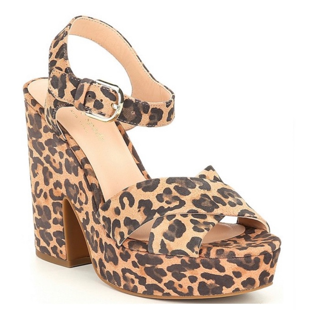 Kate Spade Grace Leopard Leather Platform Sandals
